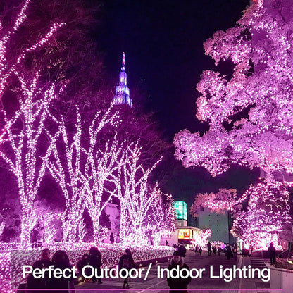 suddus Pink Christmas Fairy Lights Battery Operated Outdoor Waterproof, 66ft 200 Led String Lights with Remote, Twinkle Lights for Bedroom, Dorm, Tapestry, Party Decorations