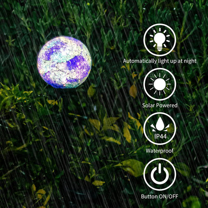 VCUTEKA Solar Lights Outdoor Decorative - Mosaic Solar Garden Stakes Light Waterproof LED Light for Landscape Lawn Patio Yard Decoration, Blue, 1 Pack