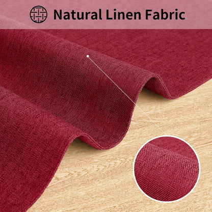 Cloth Placemats, Set of 6 Heat-Resistant Cotton Linen Blend Double Layered Machine Washable Place Mats, Wrinkle Free Thick Fabric Dining Table Mats for Indoors & Outdoors (Burgundy, 6)