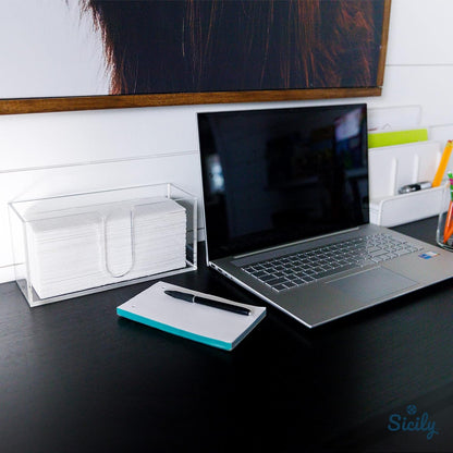 Acrylic Paper Towel Holder (5mm Acrylic) Paper Towel Dispenser Countertop-Bathroom, Kitchen (10.75”W x 4.125”D x 5”H) Napkin Holder-Tri-fold Disposable Napkins Home, Restaurant