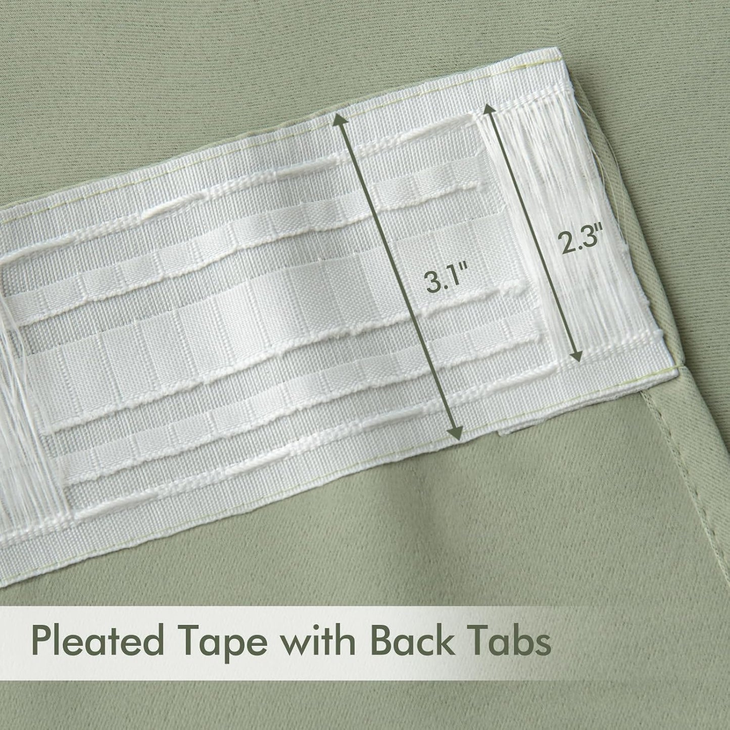 MIULEE Back Tab Sage Green Curtains 108 Inch Long 2 Panels Set for Living Room Bedroom Privacy, Rod Pocket/Pinch Pleated Light Blocking Extra Long Thermal Insulated Room Darkening Blackout Drapes