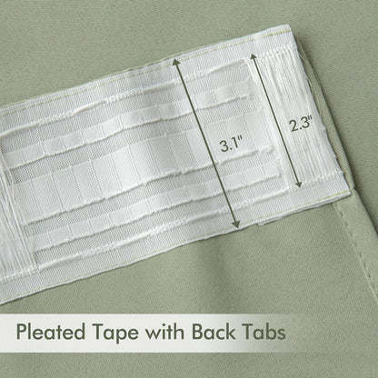 MIULEE Back Tab Sage Green Curtains 96 Inch Long 2 Panels Set for Living Room Bedroom, Rod Pocket/Pinch Pleated Light Blocking Thermal Insulated Room Darkening Floor to Ceiling Blackout Drapes