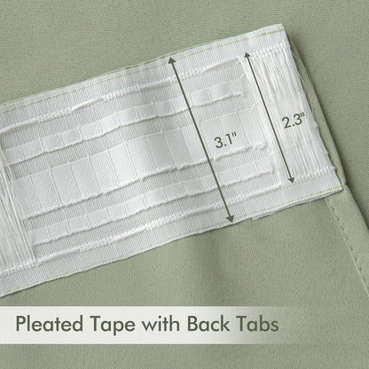 MIULEE Sage Green Back Tab Blackout Curtains 84 Inch Length 2 Panels Set for Living Room Bedroom Privacy, Rod Pocket/Pinch Pleated Thermal Insulated Room Darkening Light Blocking Drapes, W72xL84