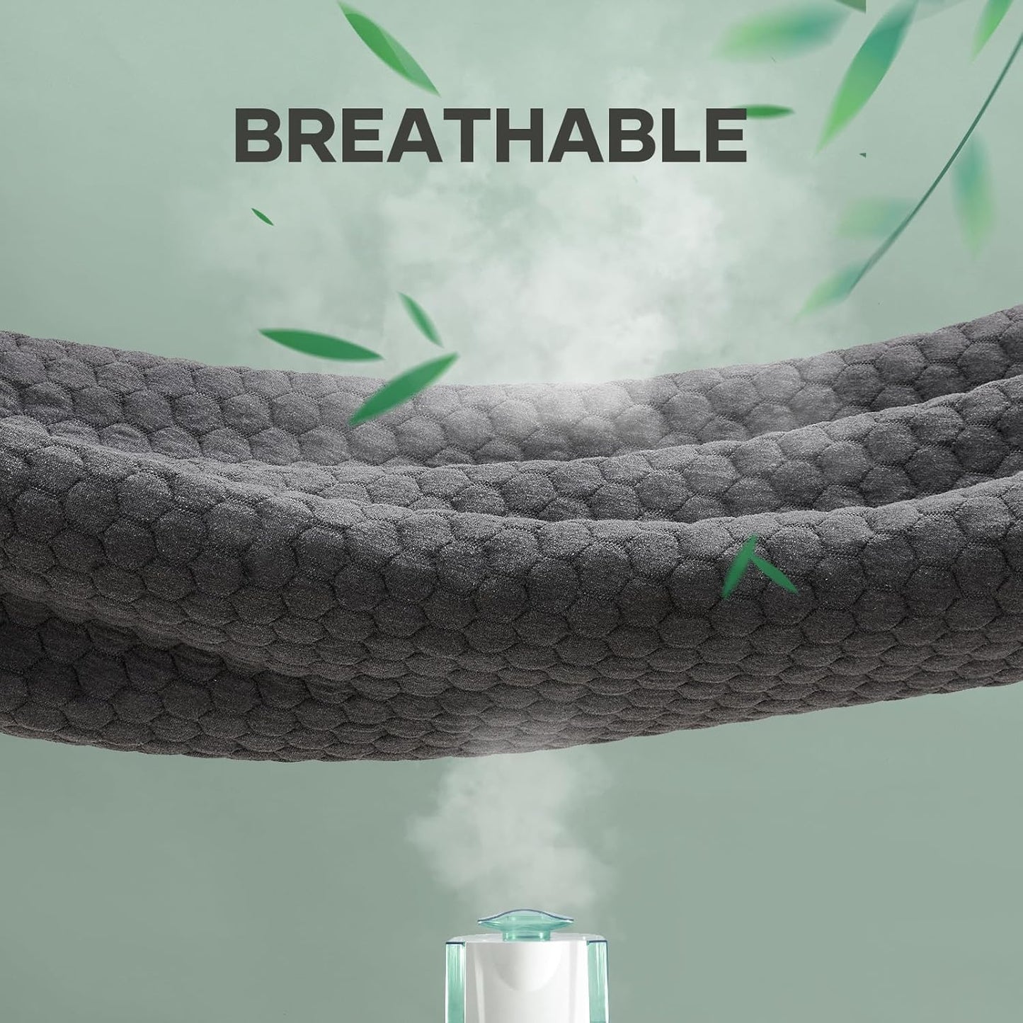 OhGeni 100% Waterproof Mattress Protector, King-Gray Size Mattress Pad, Fits 6"-20" Mattresses with Deep Pocket, Cooling, Breathable Fitted Sheets, Soft Bed Cover, Noiseless, Machine Washable