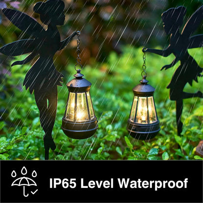 Fairy Garden Accessories Lawn Ornaments 1 Pair - Solar Lights Halloween Decorations Outdoor Garden Statue, Metal Stakes Decorative Figurines for Yard Decor, Patio (Type B Warm Lighting)