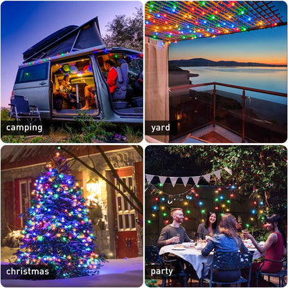 JMEXSUSS 100 LED Connectable Christmas String Lights Indoor Plug in, 33ft 8 Mode Globe String Lights with Remote, Fairy Christmas Lights for Bedroom Room Tree Party Christmas Decoration (Multicolor)