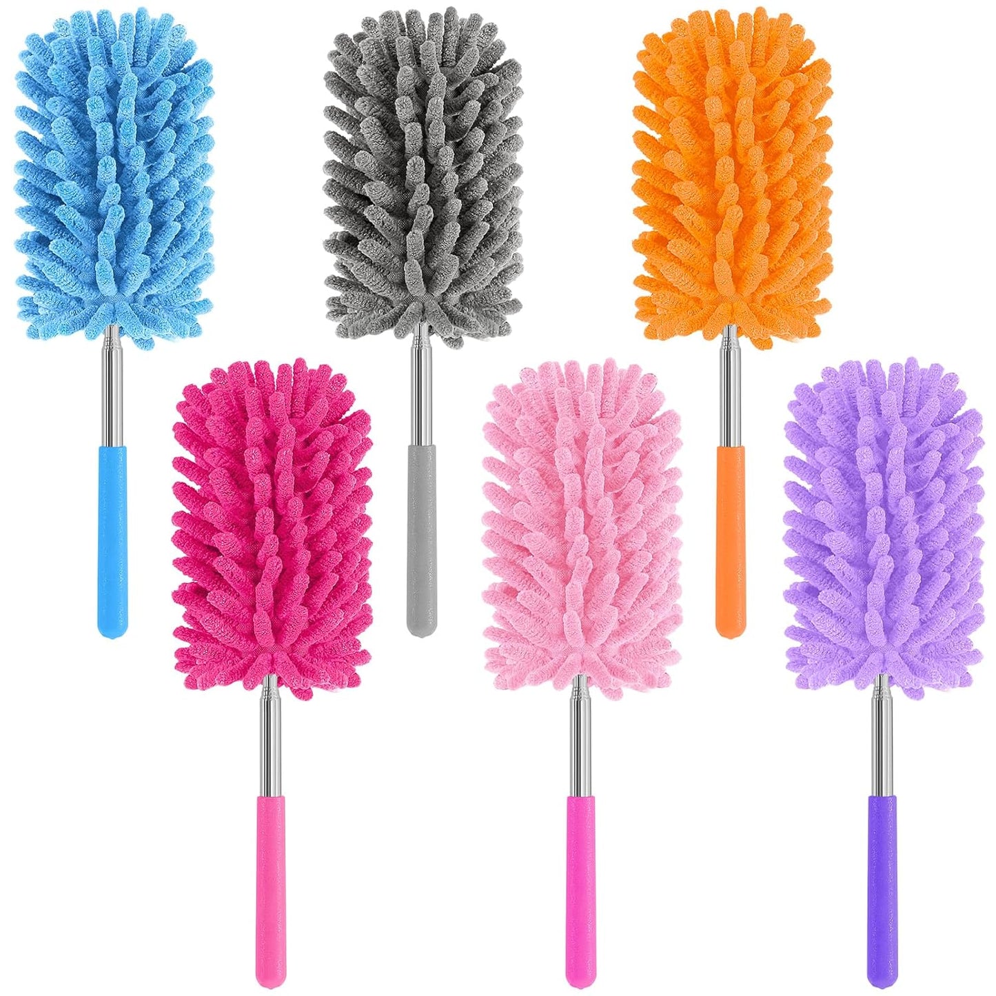 Mini Duster for Cleaning, 360° Bendable Hand Dusters with Extension Pole, Washable Small Duster for Car Interior, Office, Furniture