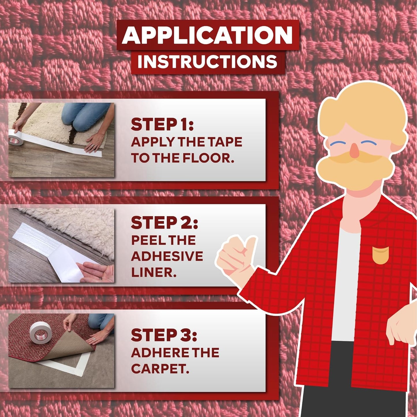 XFasten Double Sided Carpet Tape for Area Rugs, 4 Inch x 30 Yards – Heavy Duty Anti Slip Rug Grip Tape, Works as Rug Gripper, Residue Free, Wood Safe, Easy Removal for Hardwood and Laminated Floors