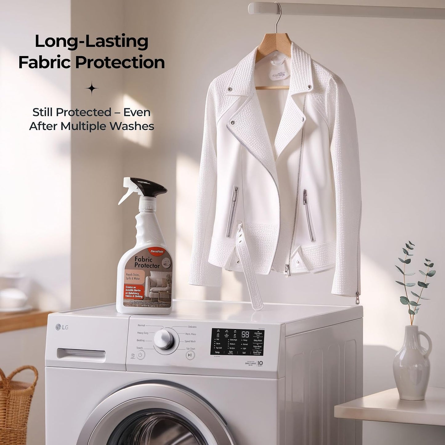 ForceField Fabric Protector Spray – Long-Lasting, Non-Toxic Water & Stain Repellent – Safe for All Fabrics – Indoor & Outdoor Use – 22 oz