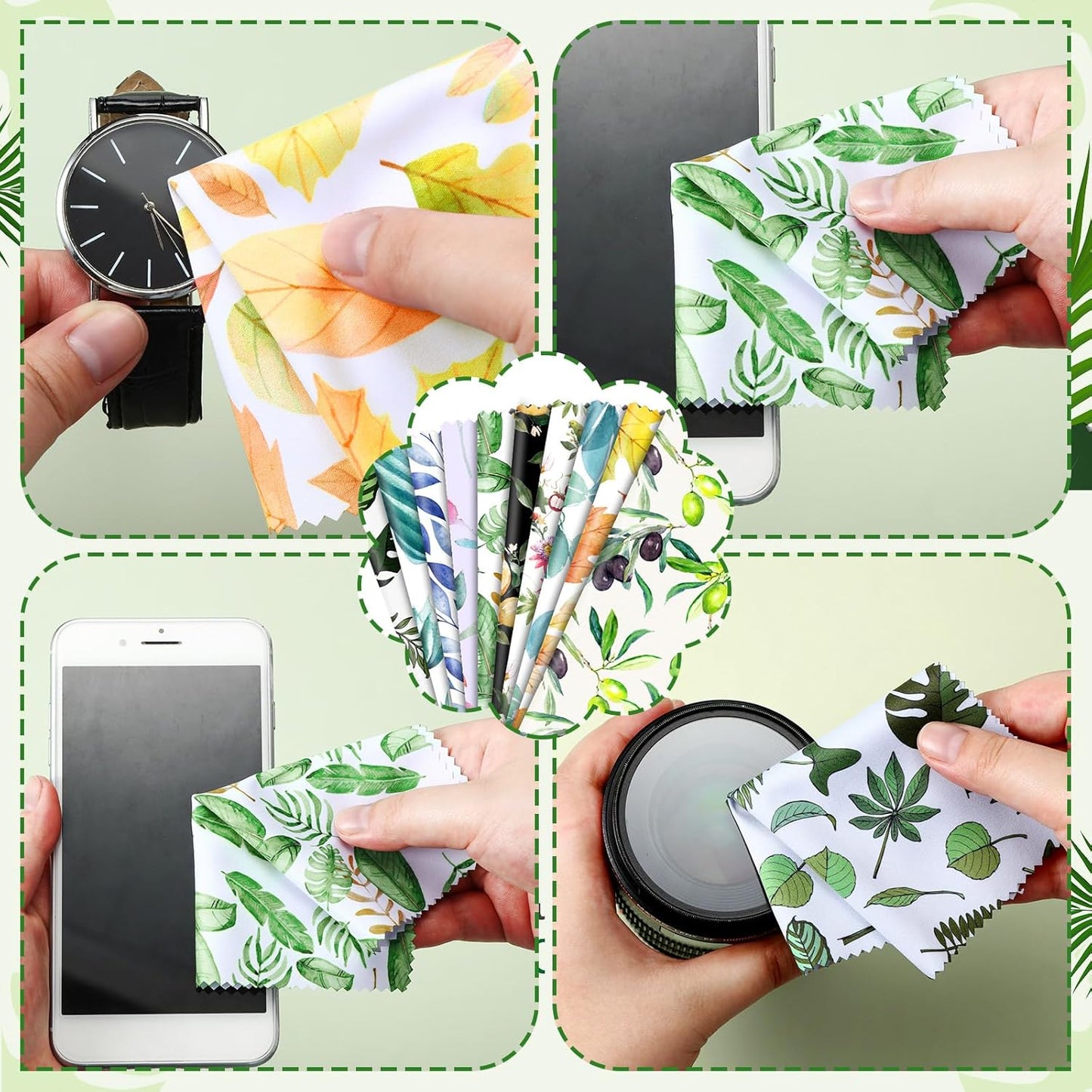 Sinmoe 20 Pcs Microfiber Cleaning Cloth for Glasses Plant Microfiber Cloth Soft Multicolor Glasses Cleaner for Eyeglasses Camera Lens Cell Phone Screens,6 x 6 Inches