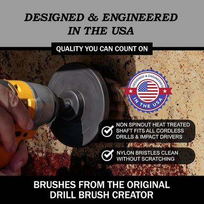 Cleaning Accessories Industrial Brushes - Baked on Food, Electric Smoker, Drill Brush Attachments for Stain and Rust Remover - BBQ Cleaning Kit Water Calcium Mineral | Electric Grill Brush for Drill