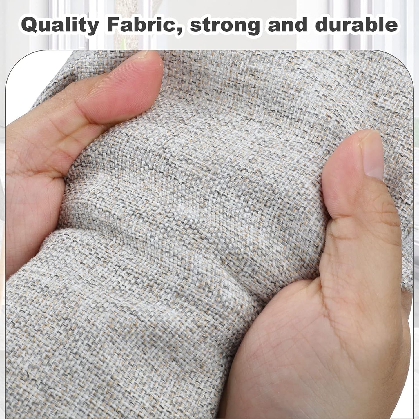 Medium 15" 21 Quart Collapsible Stackable Storage Bins with Lids, 1 Pack Beige Foldable Fabric Closet Storage Boxes with Lids, Heavy-duty Linen Baskets for Bedroom