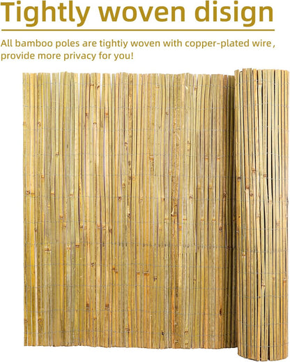 Natural Bamboo Slat Screening,6FT x 13FT Bamboo Fence Panel for Garden Privacy Fence Screen for Indoor or Outdoor (1.8m x 4m Approx)