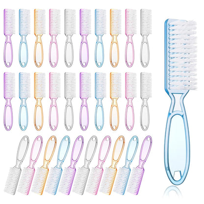 50 Pcs Handle Grip Nail Scrubber Brushes, Manicure Pedicure Cleaning Brushes for Fingernails and Toes, Multi-Purpose Cleaning Tools in 5 Colors