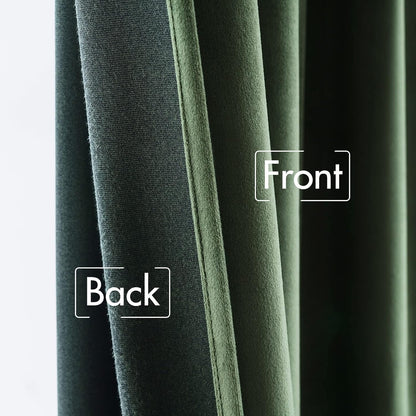 MIULEE Olive Green Velvet Curtains 108 inches 2 Panels - Pinch Pleated Luxury Room Darkening Curtains for Bedroom Living Room Thermal Insulated Super Soft Window Drapes Rod Pocket, W52 x L108 inch
