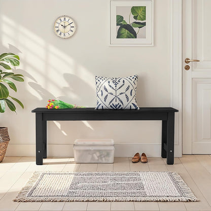 Outdoor Bench, 2-Person Poly Lumber Garden Bench, All-Weather Patio Bench Will not Rot and Fade for Garden, Porch, Backyard and Park, Easy Installation, Black