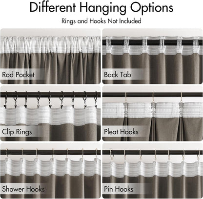 MIULEE Blush Beige Velvet Curtains 108 inches 2 Panels - Luxury Room Darkening Window Drapes for Bedroom Living Room Thermal Insulated Super Soft Blackout Extra Long, Back Tab Rod Pocket Pinch Pleated