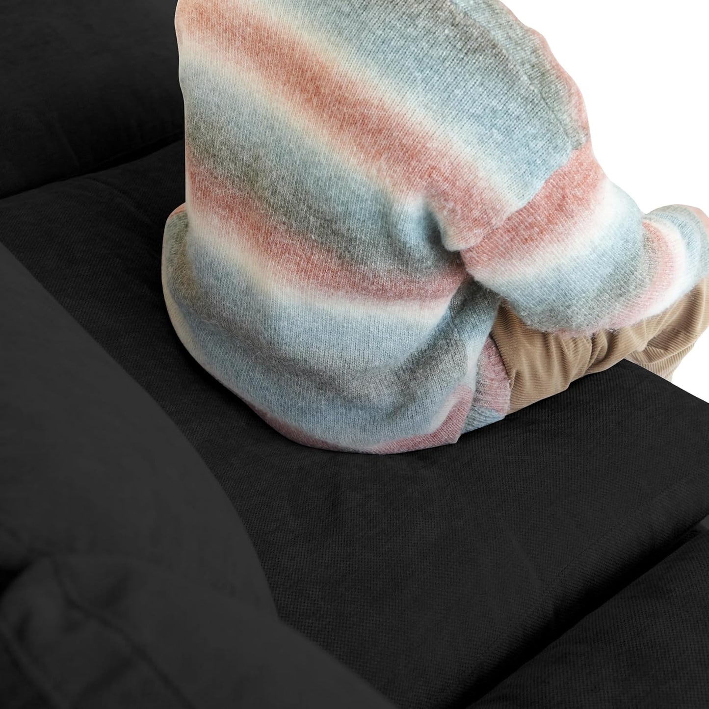 JACH Sectional Couches for Living Room, 4 Seater Cloud Sectional Couch with Deep Seat, Down Filled Modular Sofa, Covers Removeable & Washable, Sofas Furniture for Living Room, Black