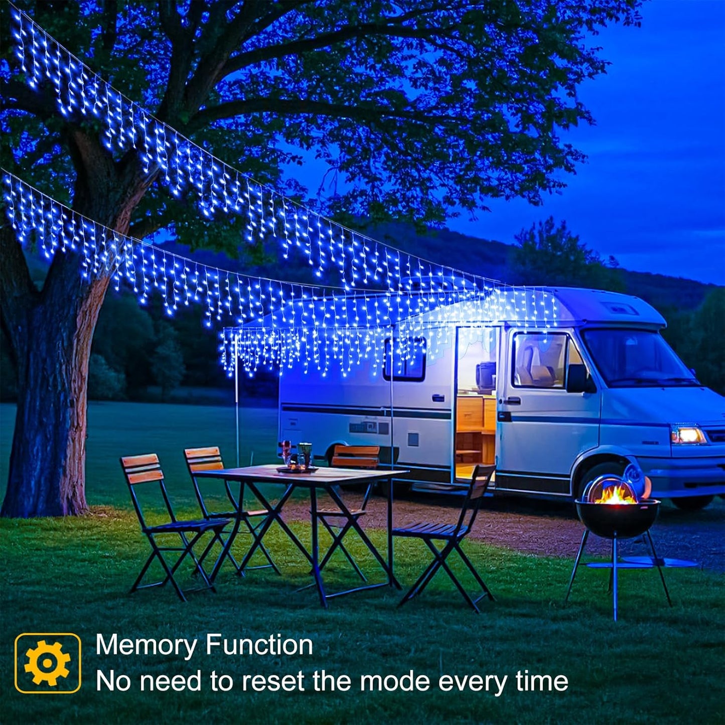 99ft Blue Christmas Lights Outdoor, 1216 LED Icicle Lights for Outside House with Clear Wire 8 Modes Timer, Plug in Waterproof for Home Holiday Eaves Yard Party Tree Room Wall Indoor Decoration