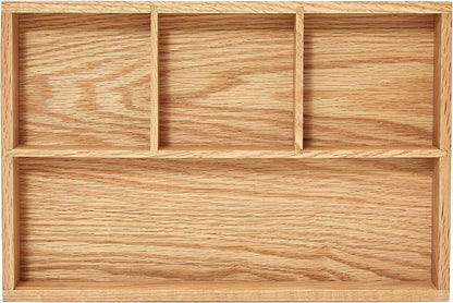pandapark Wood Organizer Tray,Black Walnut,Desk & Drawer Storage Box (Oak Master-4)