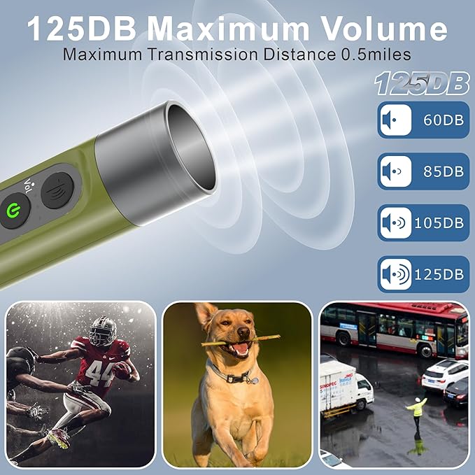 Electronic Whistle Highest IPX5 Maximum Sound 125db Battery 1000mAh Blue for Coaches Teacher, Sports Whistle