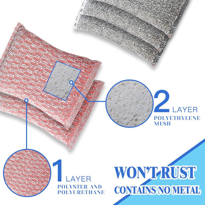 6pcs Stainless Steel Scrubber 2pcs Heavy Duty Scrub Sponges 1pcs Dish Clean Towel for Kitchens Bathroom and More