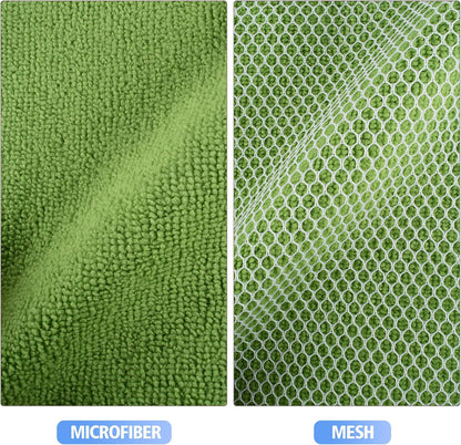 KinHwa Kitchen Washcloths for Dishes Absorbent Microfiber Dish Cloths Quick Dry Dish Rags with Poly Scour Scrub Side Ideal for Kitchen Cleaning (Mixing Colors #1, 6inchx6inch 9 Pack)