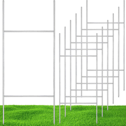 6 Pcs H Stakes for Yard Signs 30'' x 10'' Metal Heavy Duty H Frame Wire Stakes Weatherproof Metal Holder for 4mm 5mm Corrugated Signs Advertising Board Guidepost Yard Halloween Decor