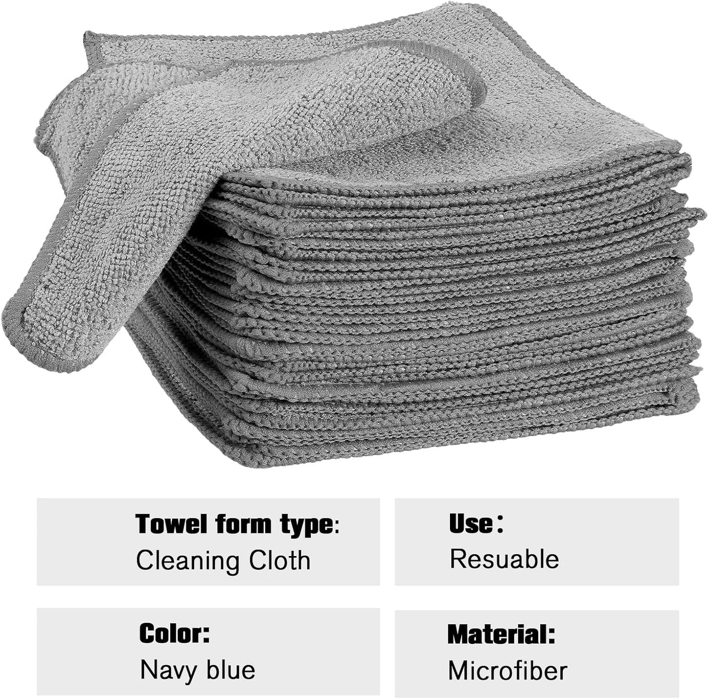 Tanlade Microfiber Cleaning Cloth 6"x6" Cleaning Rags Reasonable Kitchen Towels Microfiber Towels Cars Wash Dry Erase Cloth (Gray,50 Pcs)