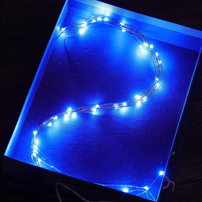 Led Fairy Lights Battery Operated, 1 Pack Mini Battery Powered Copper Wire Starry Fairy Lights for Bedroom, Christmas, Parties, Wedding, Centerpiece, Decoration (5m/16ft Blue)