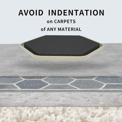 Furniture Sliders - 20 pcs-3 1/2” Hexagon Beige Furniture Sliders for Carpet, Heavy Duty Furniture Movers Sliders, Reusable Furniture Moving Pads, Floor Protectors for Carpet