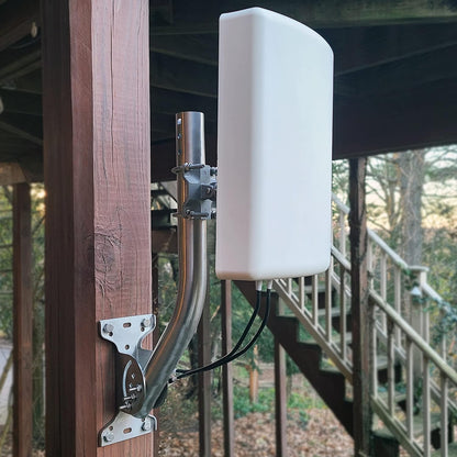 Proxicast Pro-Grade J-Max 100% Solid Rustproof Aluminum Antenna Mount - Universal Outdoor Adjustable Pivot/Lock Bracket & J-Pipe Mast (1.5" x 18" Pole) for Wall, Eave or Roof Mounting (ANT-800-JP2)