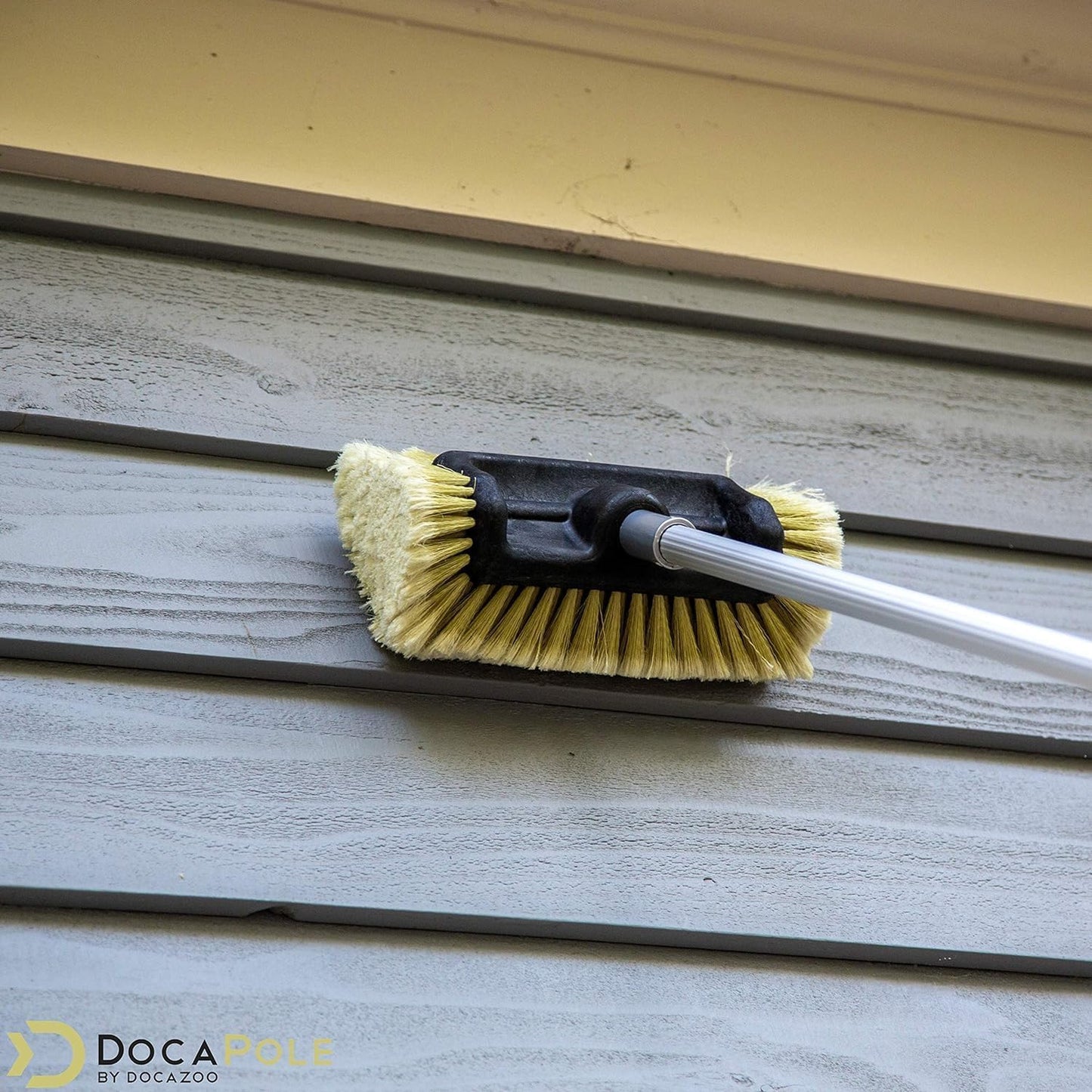 DOCA Scrub Brush Attachment for Long Handle Extension Pole - Outdoor Broom and Scrubbing Brush for House Floor, Deck, Patio, Car - Car Wash Brush