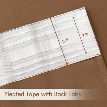 MIULEE Back Tab Blackout Curtains 102 Inch Long 2 Panels Set for Living Room Bedroom, Rod Pocket/Pinch Pleated Thermal Insulated Room Darkening Light Blocking Floor to Ceiling Drapes, Cappuccino Brown