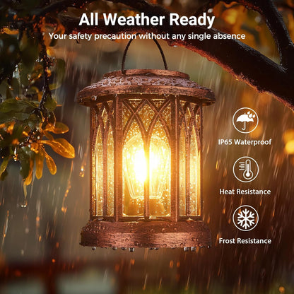 WdtPro Solar Lanterns Outdoor Hanging 4 Pack, Upgraded Bright Solar Lantern Lights Outdoor Waterproof, Solar Powered Lantern Over 12Hrs for Outside Garden Yard Patio Decor (Copper)