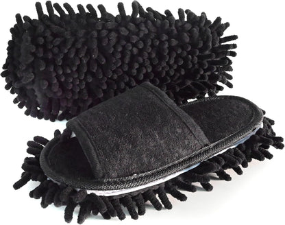 Women's Microfiber Floor Cleaning Mop Slippers with Terry Towel Fabric