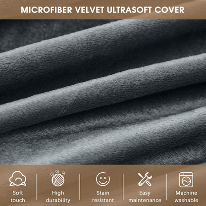 Bean Bag Chairs for Adults - Memory Foam Furniture BeanBag Chair - Kids/Teens Sofa with Soft Micro Fiber Cover - Round Fluffy Couch for Living Room Bedroom College Dorm - 4 ft, Grey