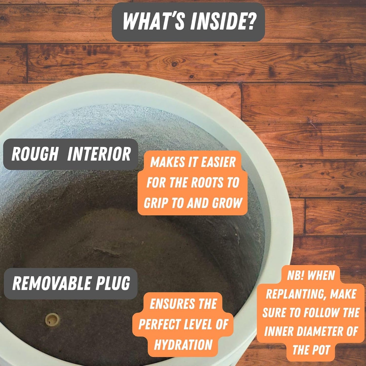 Fox & Fern Large 12 Inch Planter — Premium Lightweight Fiberstone Glossy White Plant Pot; Drainage Plug; Large Indoor & Outdoor Floor Planter; 12 Inch Pots for Plants; Weather Resistant & UV Resistant