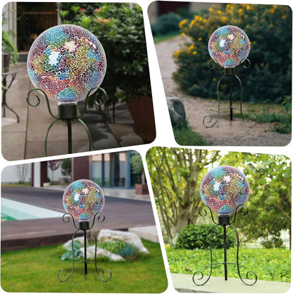 VCUTEKA Gazing Ball, 8" Glass Gazing Balls Sphere for Garden Lawn Outdoor Ornament Yard Decorative