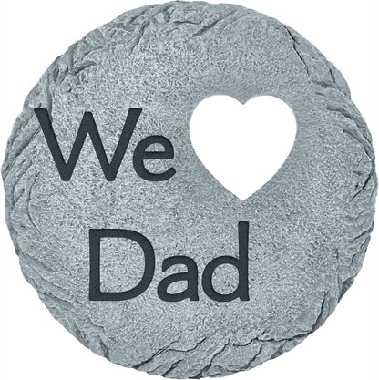 Let's Make Memories Personalized Garden Stone - Resin - Custom Garden Décor - Round Stone with Heart Cutout - for Dad - for Father's Day