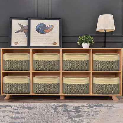 Storage Basket,Woven Baskets for Storage,Cotton Rope Baskets for Organizing,book,towel Basket,Toy Basket or Storage Bins - 3 Pack,Black and Brown