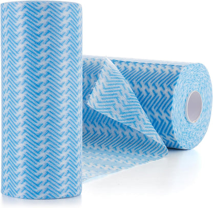 Disposable Cleaning Rolls Handi Wipes Reusable Cleaning Cloths Reusable Dry Kitchen Towels Dish Cloths Dish Towels 2 Roll, Total 200 Pcs, Blue
