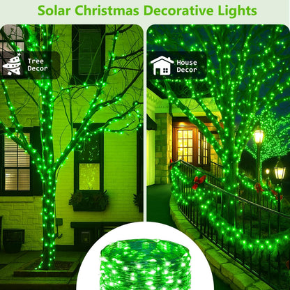St. Patrick's Day Green Solar String Lights Outdoor, 2-Pack 72FT 400 LED Solar Fairy Lights, Copper Wire Twinkle Light for St. Patrick's Day Decorations Bedroom Party Garden Patio Tree (Green)