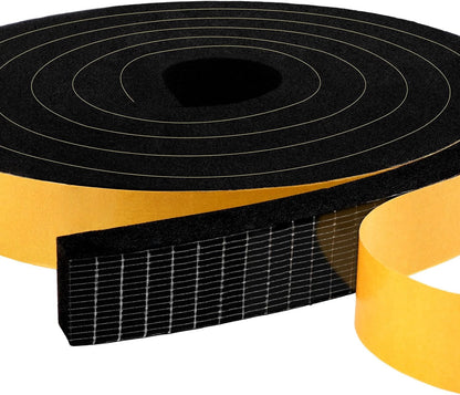 High Density Weather Stripping 3/4 in x 3/8 in, Weatherproof Foam Insulation Tape, Anti Collision Seal Strip Weatherstrips for Windows Storm Doors, 2 Rolls Total 13Ft