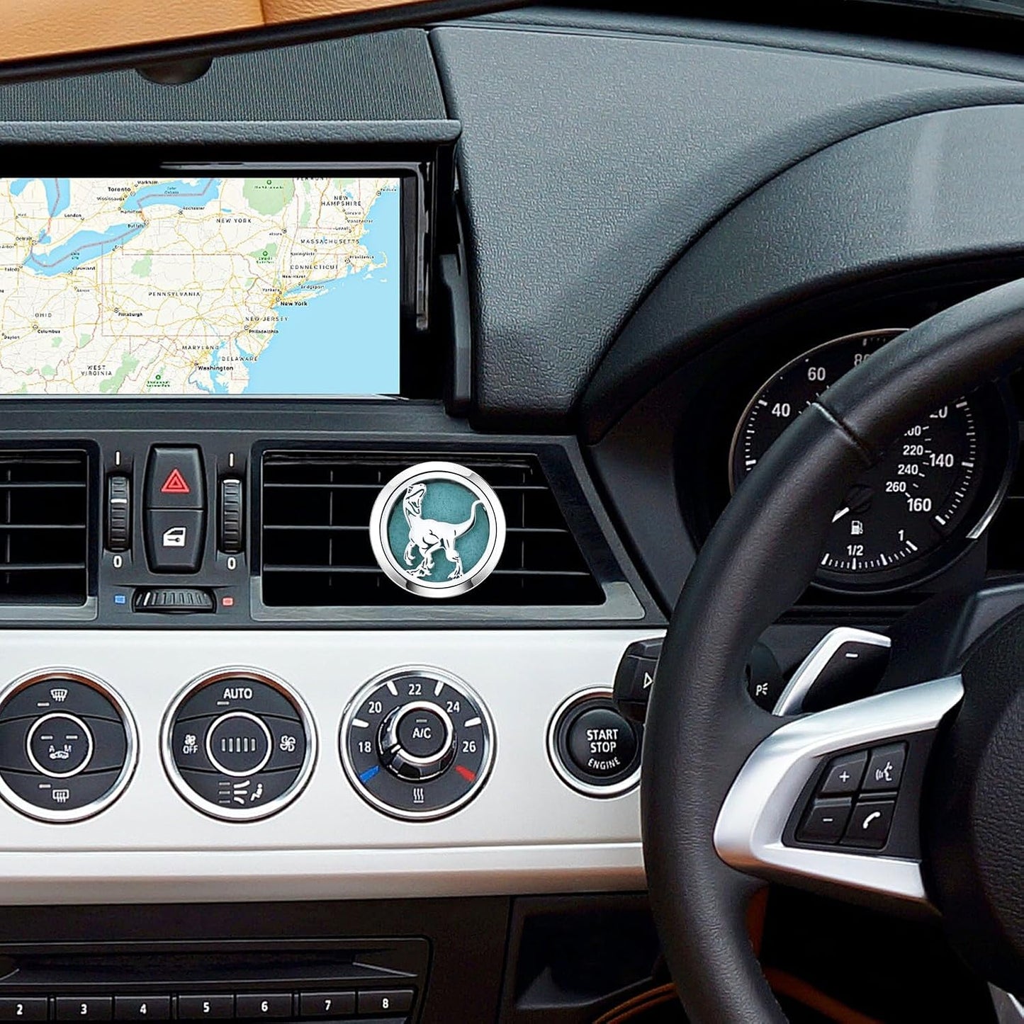 AZNECK Car Essential Oil Diffuser Vent Clip Car Diffuser Vent Clips Dinosaur Air Freshener 10 Felt Pads Car Accessories for Women Gifts