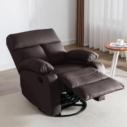 Swivel Rocker Recliner, Rocking Recliners Chair for Small Spaces, Small Rocker Recliner Chair, Nursery Rocking Chairs for Living Room, RV, Nursery, Brown