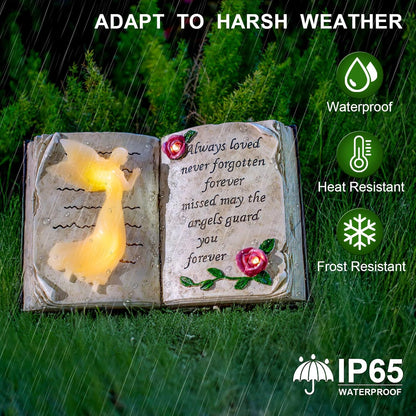 Outdoor Solar Angel Garden Stakes Lights, Waterproof Memorial Grave Decorations Gifts for Cemetery Outdoors Lawn Yard Home Patio Decor