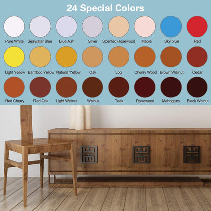 SEISSO Furniture Repair Kit 50 Pcs, 24 Colors Wood Fillers, Wood Paint, Wood Repair Kit, Wood Touch up Fillers Repair Scratches, Discoloration, Cracks, Stains, for Wooden Tables, Cabinet, Floors, Door