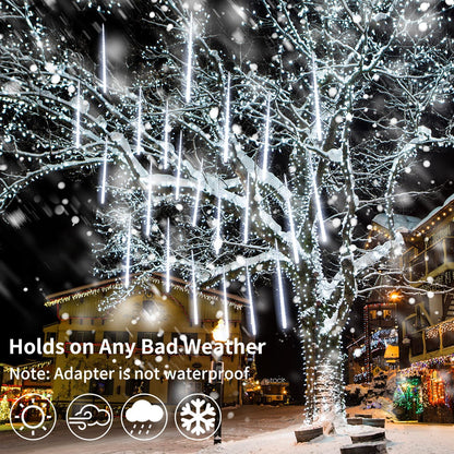 【4 Pack】 Christmas Meteor Shower Rain Lights 12inch, Totally 40 Tube 960 LEDs Raindrop Lights Icicle Light Outdoor for Halloween Xmas Wedding Party Tree Holiday Decor