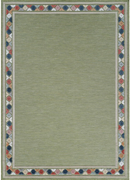 Beverly Rug Outdoor Rug 8x10 Modern Bordered Area Rugs for Indoor and Outdoor Patio Easy to Clean Non Shedding Living Room Porch Garden Washable Outside Carpet (8 x 10 Green)